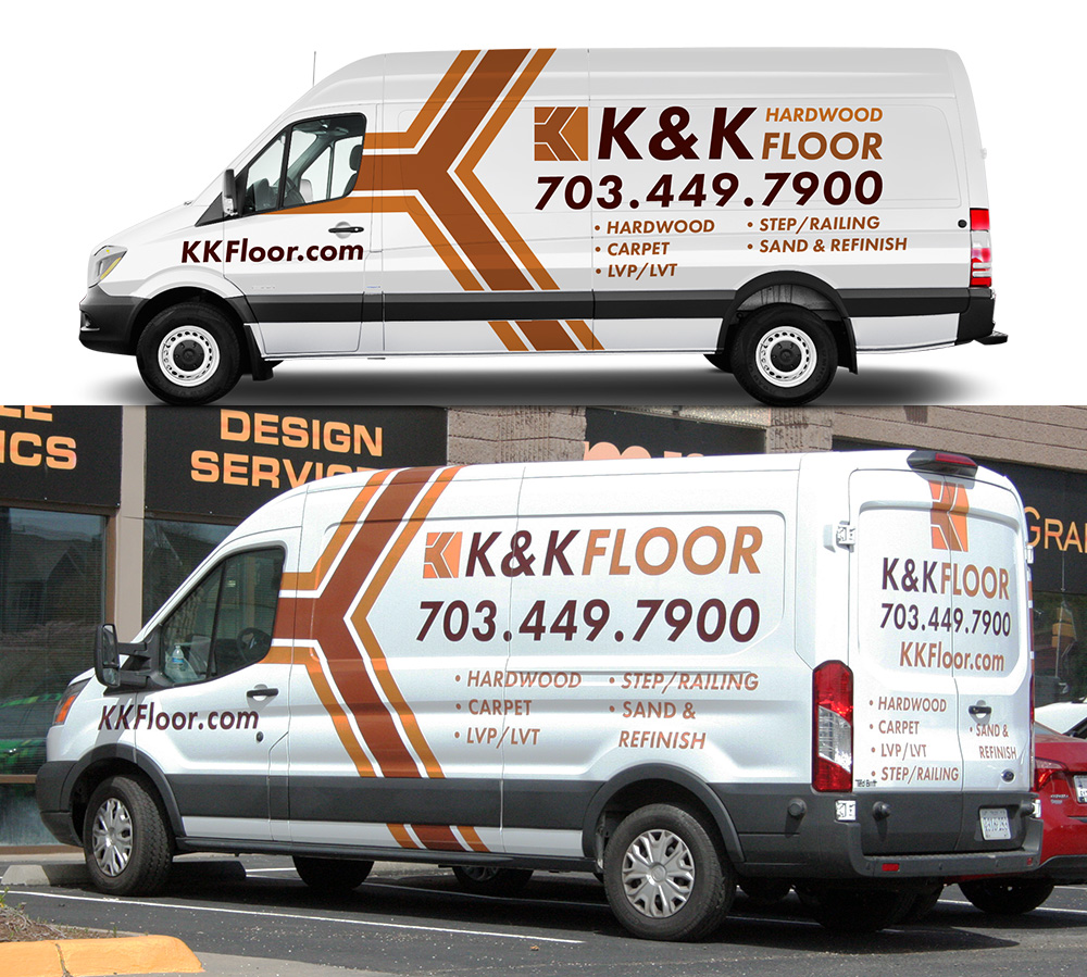 Van wrap design for K&K Floor